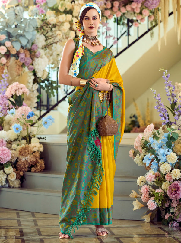 Corn Yellow Party Premium Saree