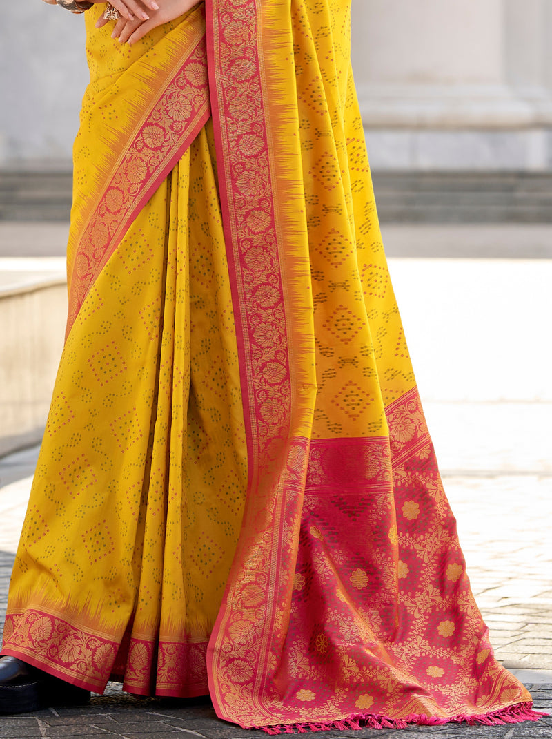 Tuscany Yellow Luxurious Soft Silk Festive Saree