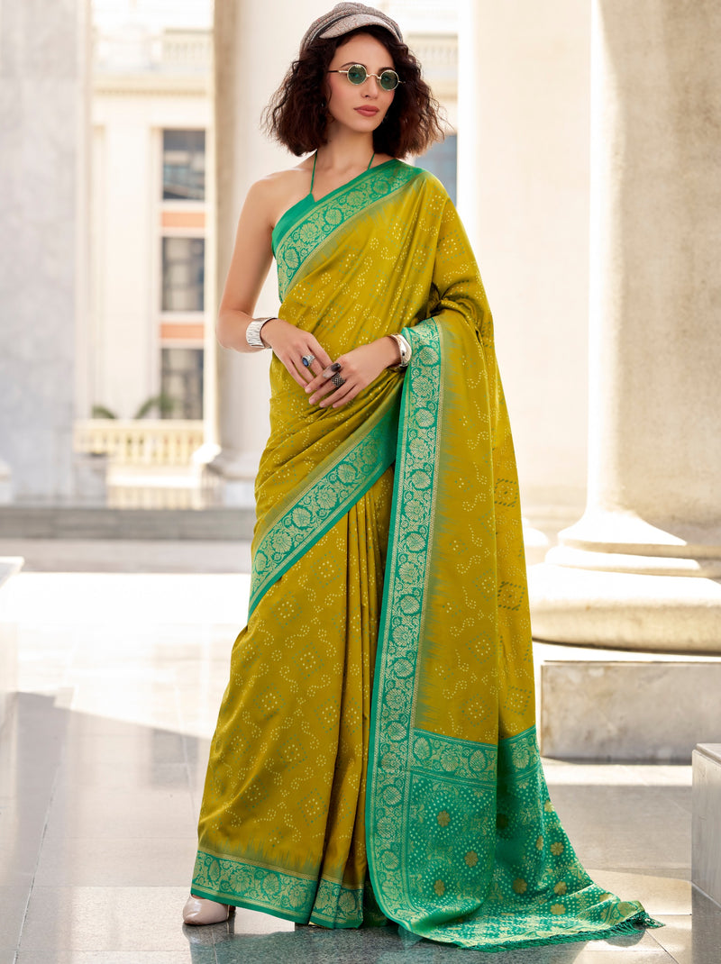 Corn Yellow Luxurious Soft Silk Festive Saree