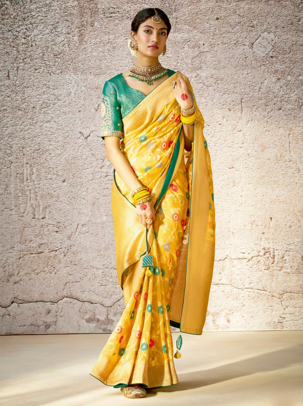 Cyber Yellow Wedding Designer Saree