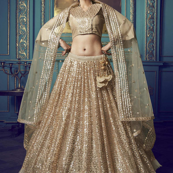 Charming Golden Lehenga Choli for Women With Dupatta, Party Wear Satin Silk  Choli With Embroidery & Sequence Work, Wedding Lehenga Choli - Etsy