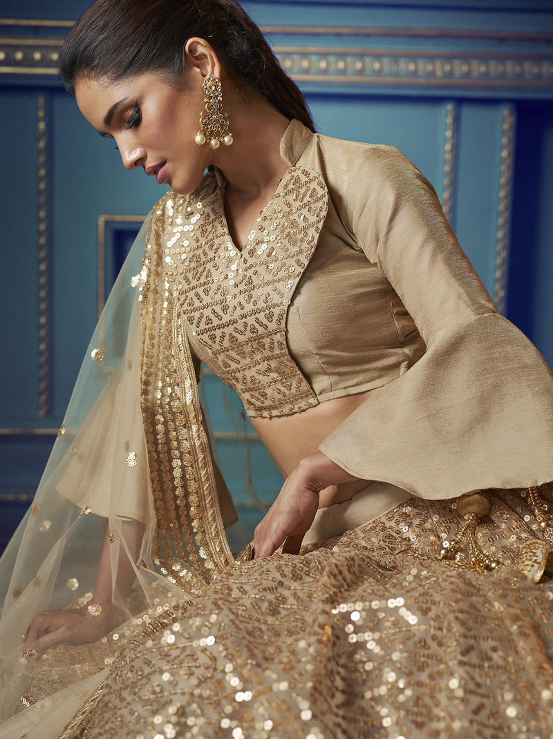 Buy Gold Rhombus Pattern Sequin Embellished Lehenga Set For Women by Sawan  Gandhi Online at Aza Fashions.