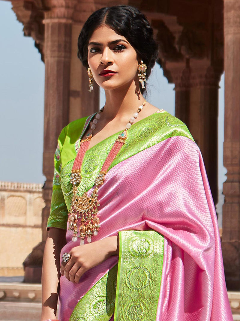 Wow! That Pink and Green TrendOye Saree - TrendOye