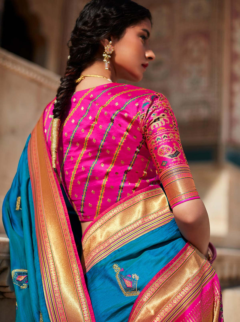 Picture Perfect TrendOye Saree With Pink Unstitched Blouse - TrendOye