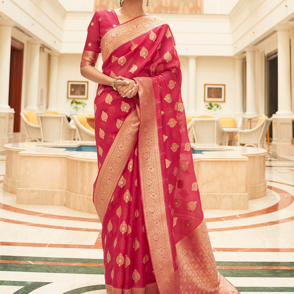 Red Georgette & Modal Silk Sequins Embroidered Saree Set Design by Nitya  Bajaj at Pernia's Pop Up Shop 2024