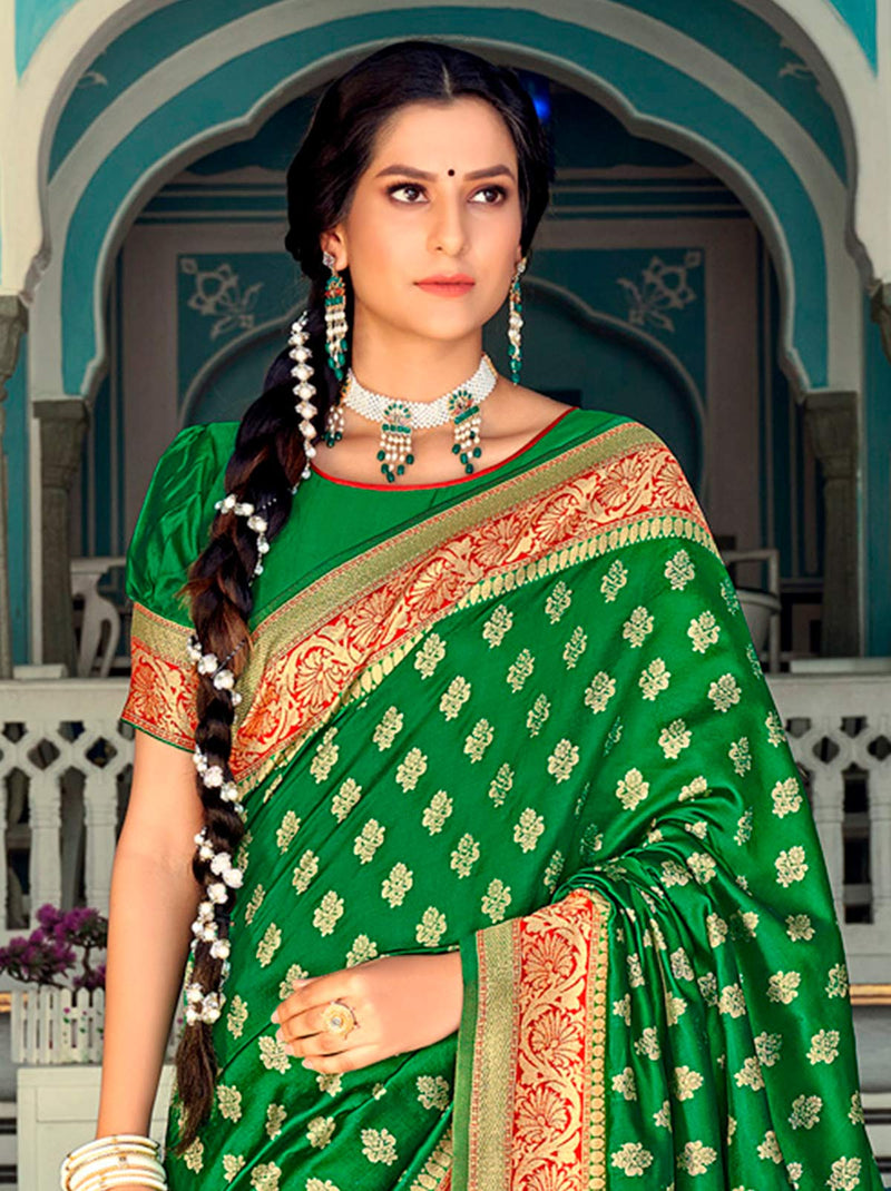 Buy Yozty Enterprise Embroidered Bollywood Georgette Green Sarees Online @  Best Price In India | Flipkart.com