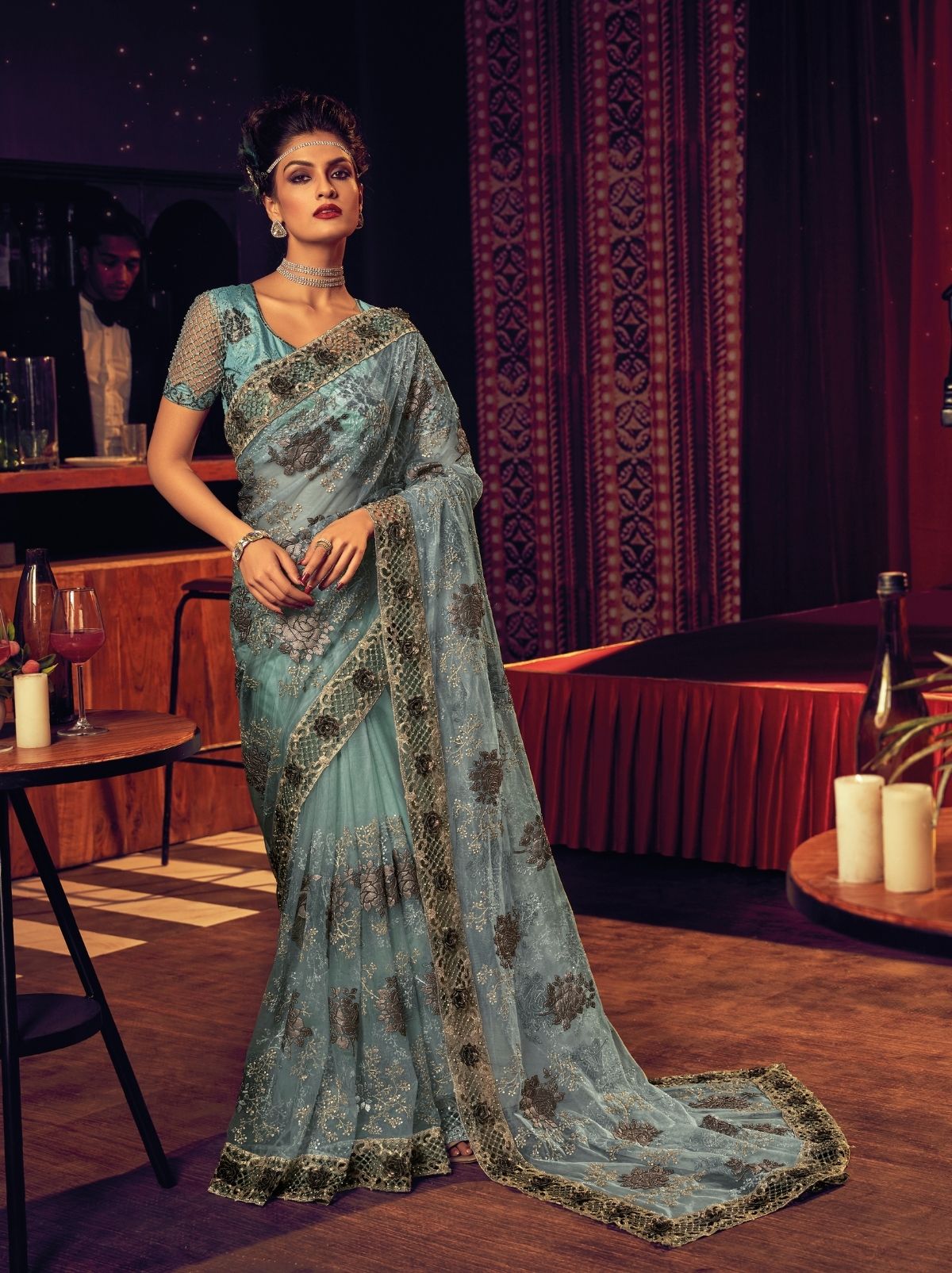 Bollywood Wear Saree Design Net Saree Designs Elegant Party Wear