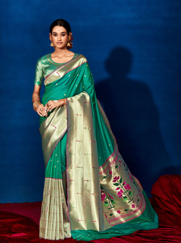 Evergreen Paithani Silk Festive Saree - TrendOye