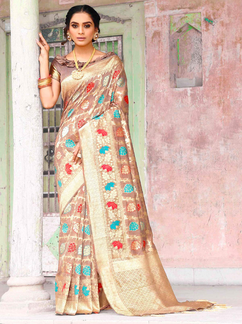 Exquisite Multicolor Cotton Silk Saree - TrendOye