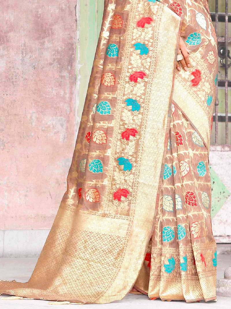 Exquisite Multicolor Cotton Silk Saree - TrendOye
