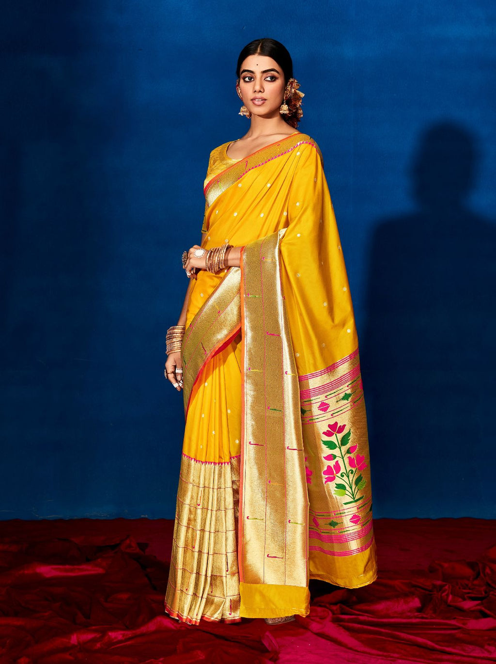 Royal Pakistani Wedding Mustard Yellow Saree Dress Online – Nameera by  Farooq